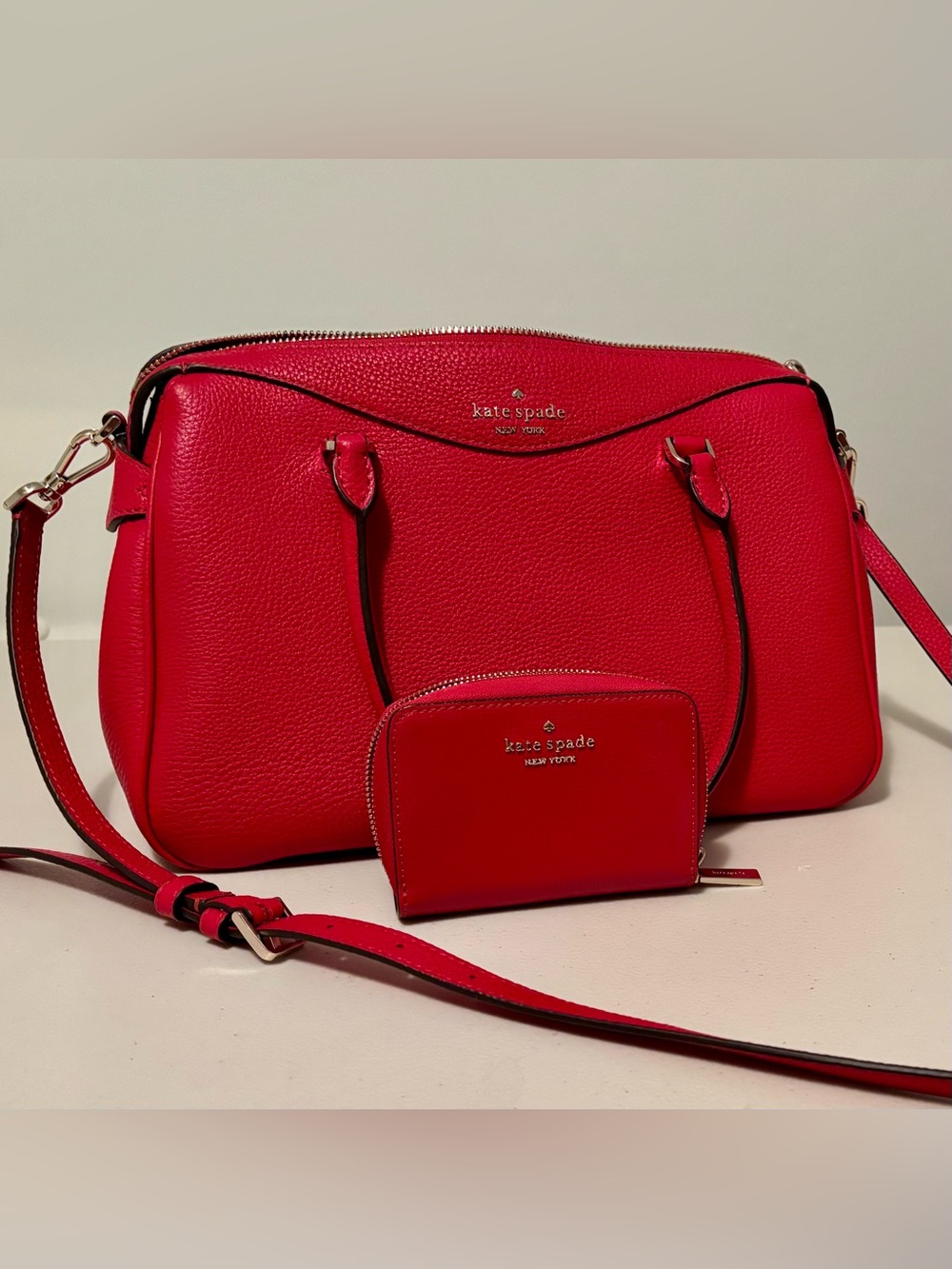 Kate Spade New York Mimi Pebbled Leather Satchel + Matching Wallet Set